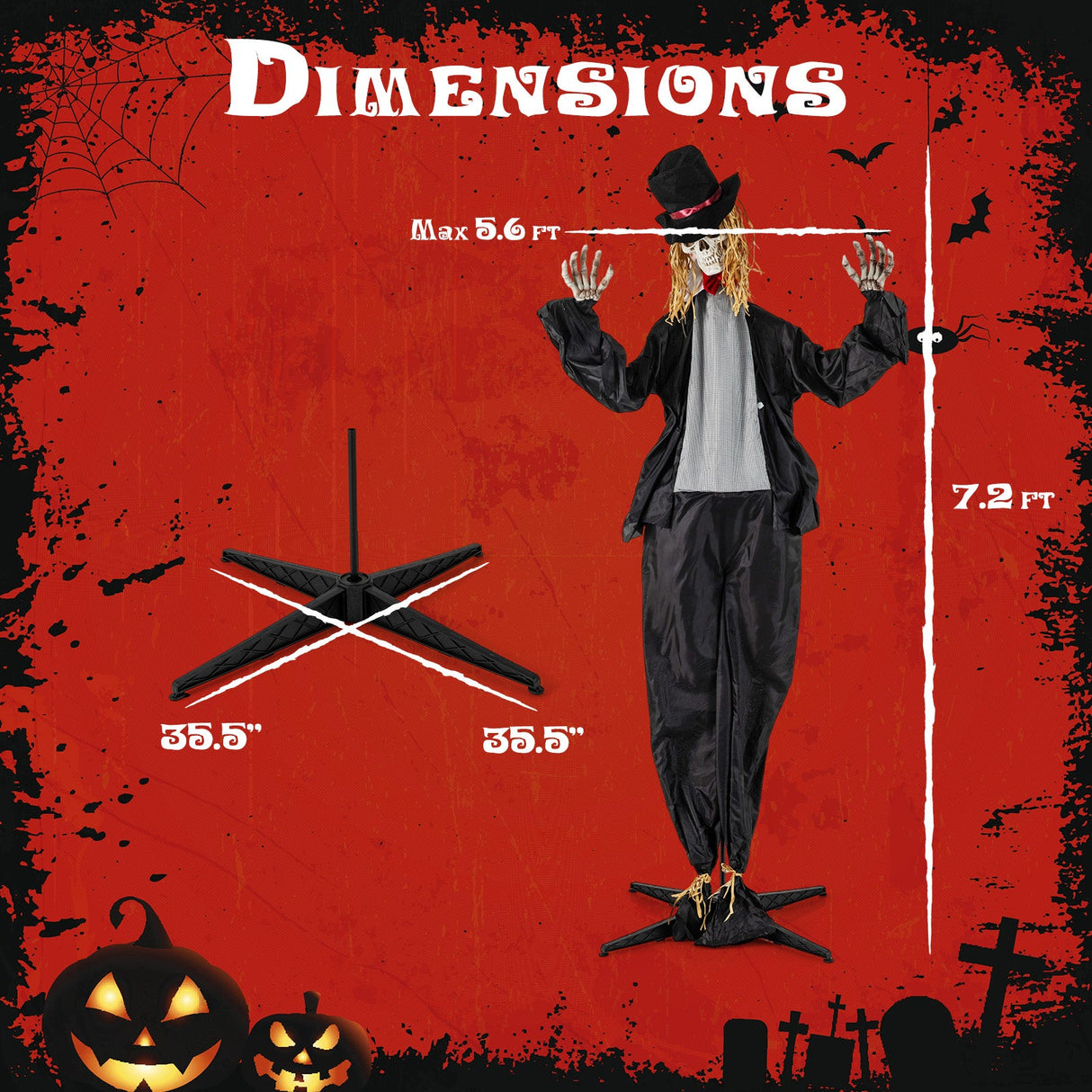 Animatronic de Halloween Novio de Pie 2.2 m Decoración Casa Encantada