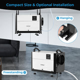 124 Pint Crawl Space Dehumidifier with 3 Modes and 24H Timer