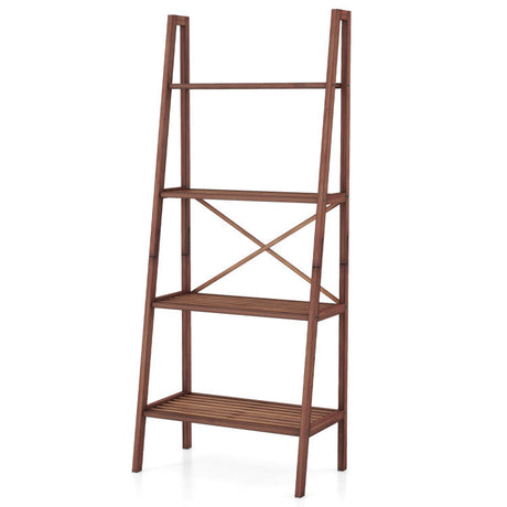 Juego de muebles para lavadero de 2 piezas: Banco de madera de teca + Estantería de bambú tipo escalera