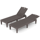 Outdoor PP Chaise Lounge Chairs Set of 2 with 4-Position Adjustable Backrests