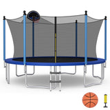 Cama elástica recreativa para exteriores con escalera y red de seguridad