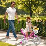 Bicicleta para niños de 12 pulgadas con ruedas de entrenamiento y sistema de 2 frenos para 3
