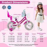 Bicicleta para niños de 12 pulgadas con ruedas de entrenamiento y sistema de 2 frenos para 3