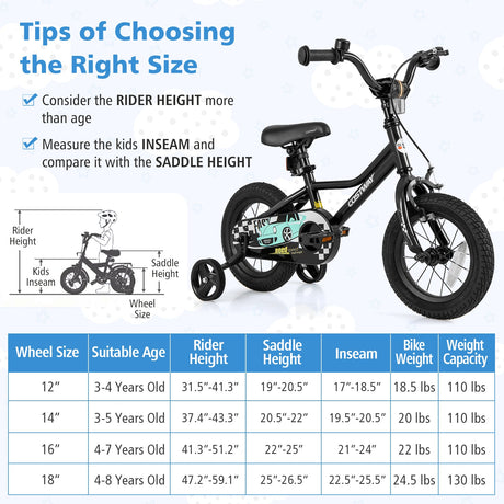 Bicicleta infantil de 12 pulgadas, ajustable para niños de 3 a 4 años, con cuadro de paso bajo