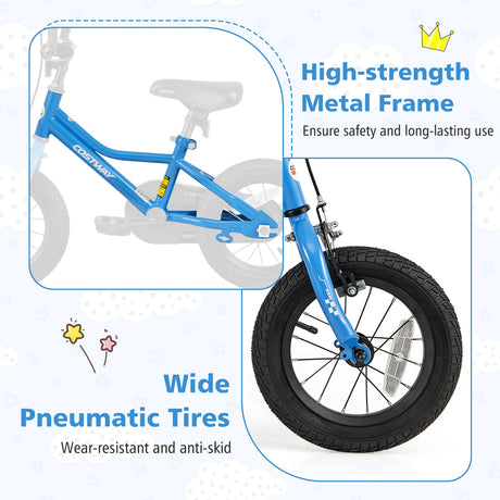 Bicicleta infantil de 14 pulgadas con ruedas de entrenamiento extraíbles para niños de 3 a 5 años