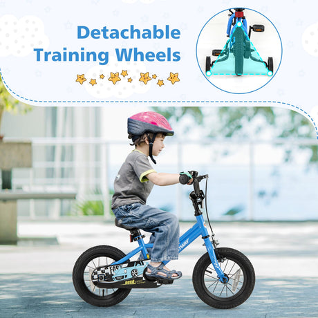 Bicicleta infantil de 14 pulgadas con ruedas de entrenamiento extraíbles para niños de 3 a 5 años