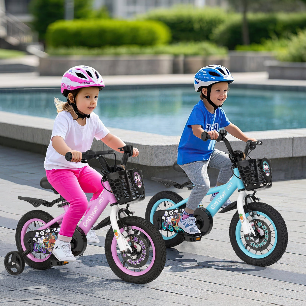 Bicicleta infantil de 14 pulgadas con manillar y sillín ajustables para niños de 3 a 5 años - 14 pulgadas
