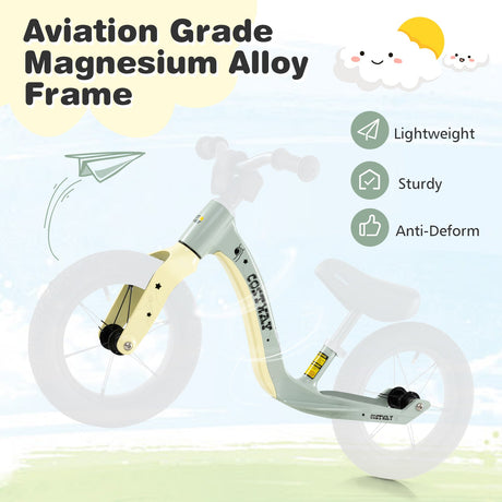Bicicleta de equilibrio de 12 pulgadas con asiento ajustable y manillar giratorio para mayores de 36 meses