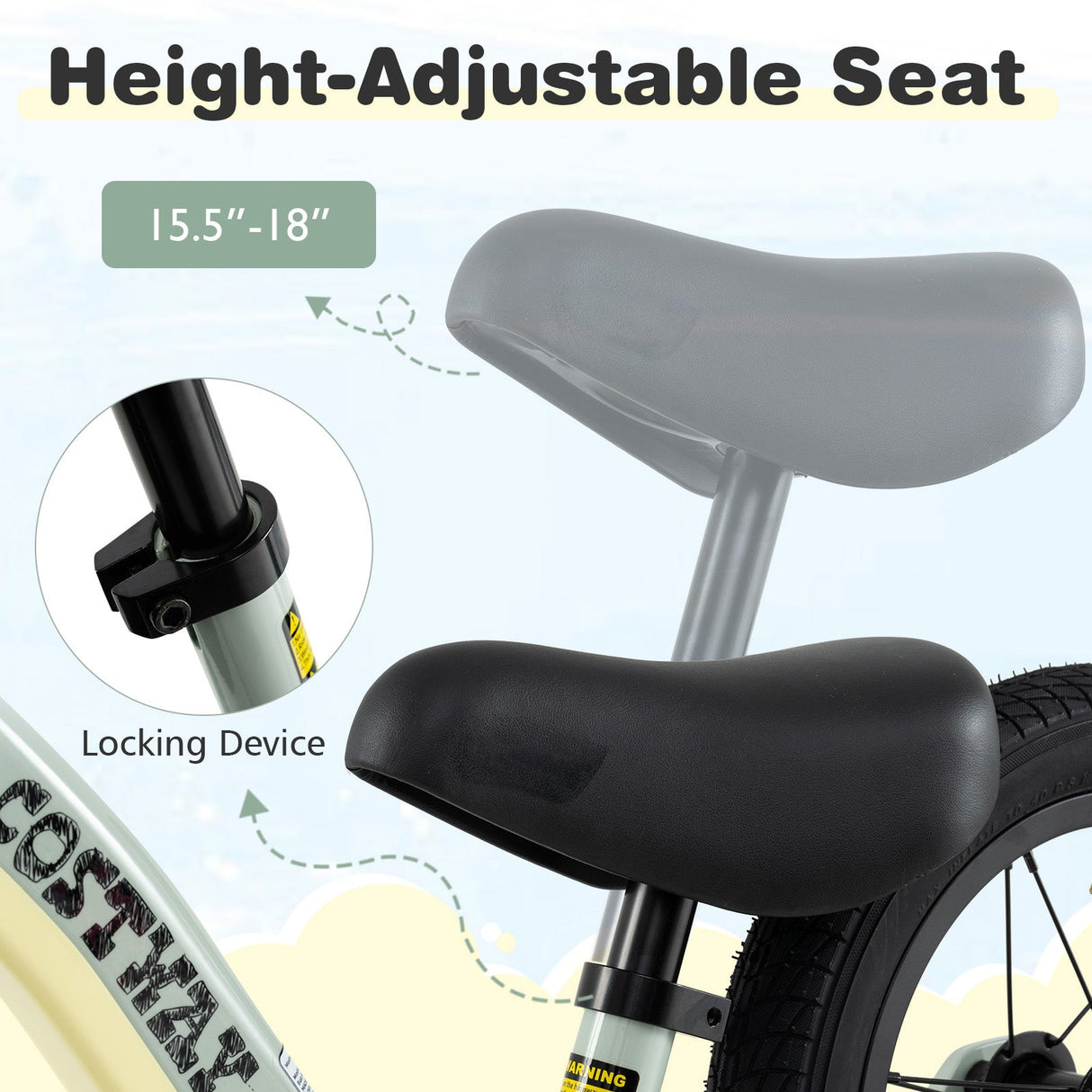 Bicicleta de equilibrio de 12 pulgadas con asiento ajustable y manillar giratorio para mayores de 36 meses