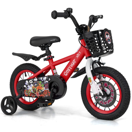 Bicicleta para niños de 14 pulgadas ajustable con cesta de almacenamiento y doble freno para niños de 3 a 5 años - 14 pulgadas