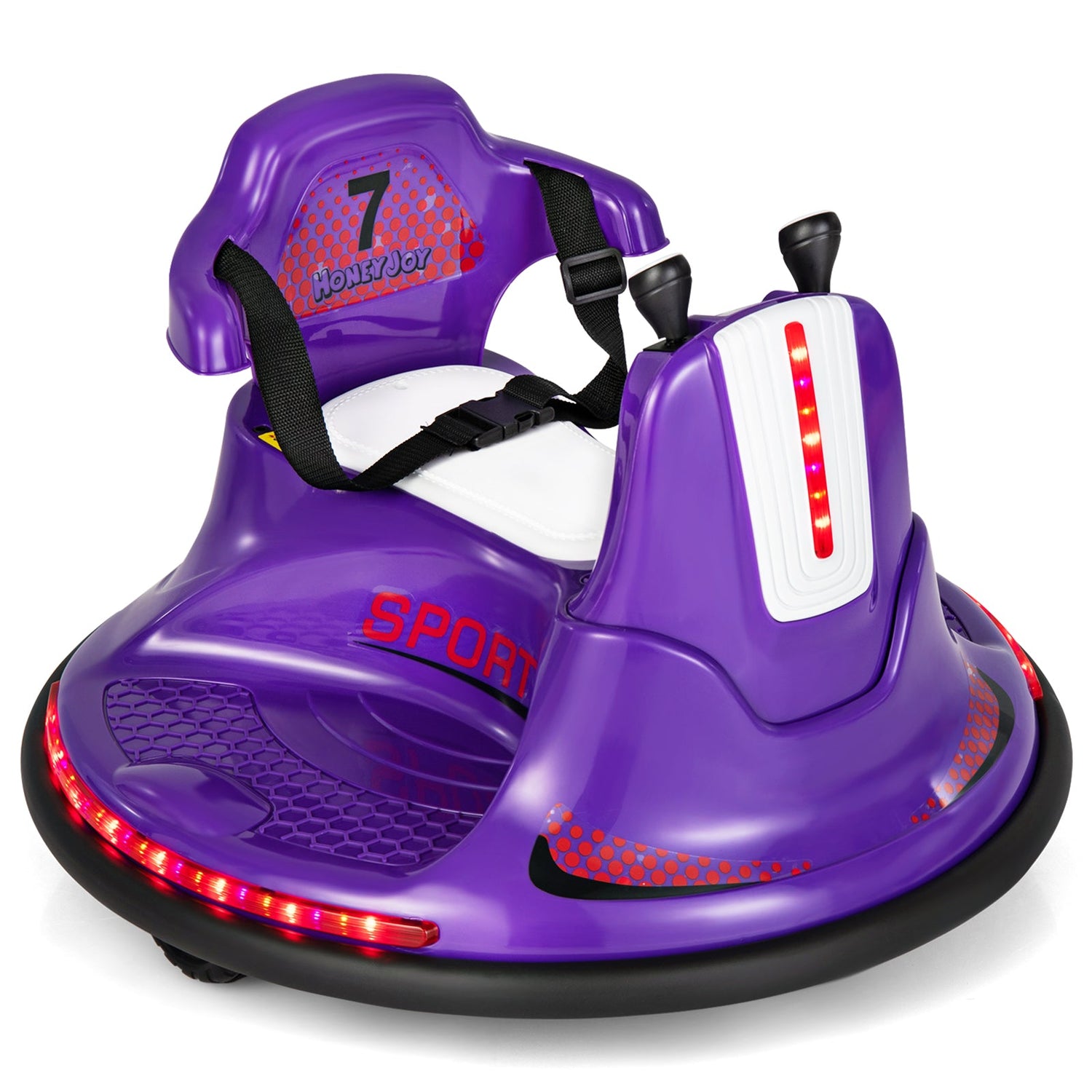 Coche de choque para niños de 12 V con control remoto, luces y música