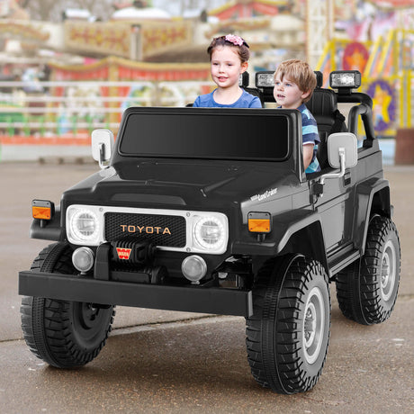 Coche Toyota FJ40 de 12 V con licencia para niños, con 2 asientos y control remoto 2.4G