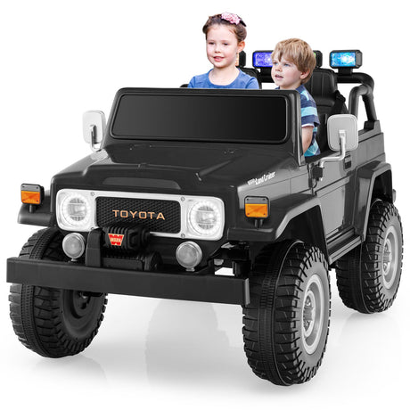 Coche Toyota FJ40 de 12 V con licencia para niños, con 2 asientos y control remoto 2.4G