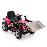 Excavadora montable para niños de 12 V con batería, brazo y pala ajustables