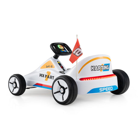 Go Kart Eléctrico 12V para Niños, Juguete de Carreras con Control Remoto y Música