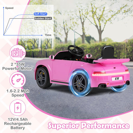 Coche Eléctrico de 12V con Licencia RUF CTR con Control Remoto y Música
