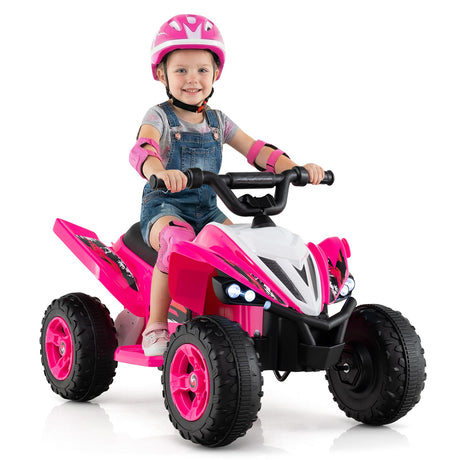 ATV de 12 V para niños de cuatro ruedas con luces LED y velocidad máxima de 11,2 km/h