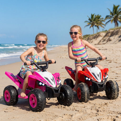 ATV de 12 V para niños de cuatro ruedas con luces LED y velocidad máxima de 11,2 km/h