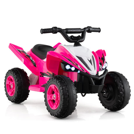 ATV de 12 V para niños de cuatro ruedas con luces LED y velocidad máxima de 11,2 km/h