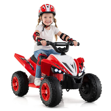 ATV de 12 V para niños de cuatro ruedas con luces LED y velocidad máxima de 11,2 km/h