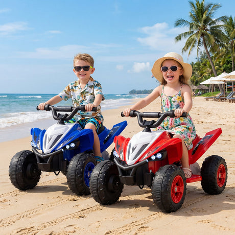ATV de 12 V para niños de cuatro ruedas con luces LED y velocidad máxima de 11,2 km/h