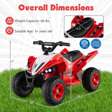 12V Kids Ride On ATV 4-Wheeler Quad with LED Lights and 7 mph Max Speed