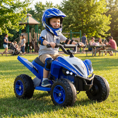 ATV de 12 V para niños de cuatro ruedas con luces LED y velocidad máxima de 11,2 km/h