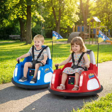 Coche de choque para niños de 12V con control remoto y luces intermitentes