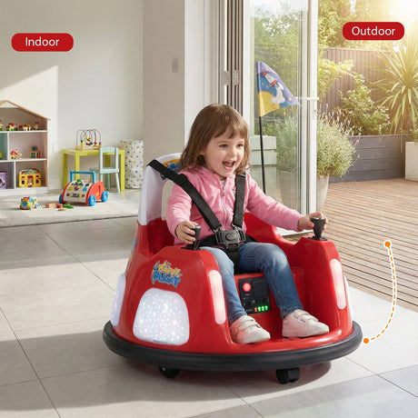 Coche de choque para niños de 12V con control remoto y luces intermitentes