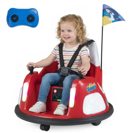 Coche de choque para niños de 12V con control remoto y luces intermitentes