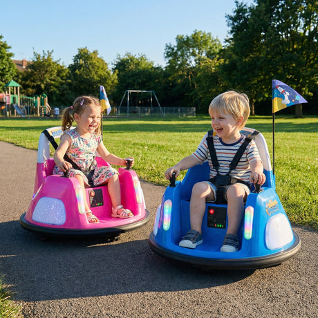 Coche de choque para niños de 12V con control remoto y luces intermitentes