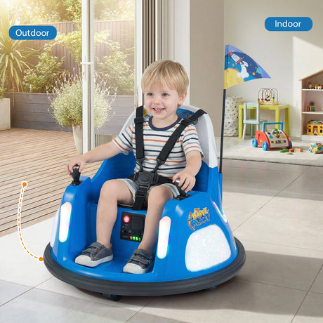 Coche de choque para niños de 12V con control remoto y luces intermitentes