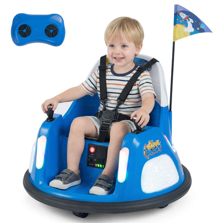 Coche de choque para niños de 12V con control remoto y luces intermitentes