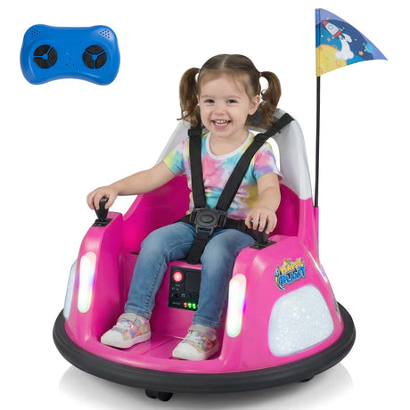Coche de choque para niños de 12V con control remoto y luces intermitentes