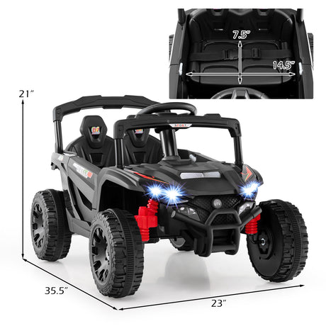 Coche Eléctrico UTV de 12V para Niños con Luces LED, Música y Bocina