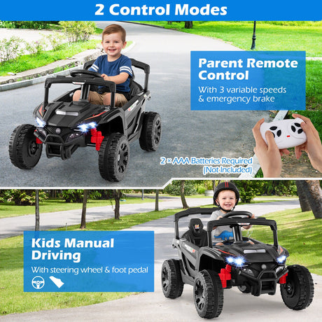 Coche Eléctrico UTV de 12V para Niños con Luces LED, Música y Bocina