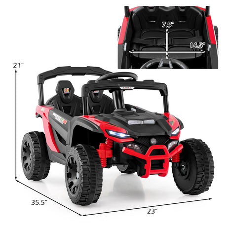 Coche Eléctrico UTV de 12V para Niños con Luces LED, Música y Bocina