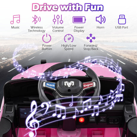 Coche Eléctrico para Niños 12V con Licencia RAM 3500 con Control Remoto