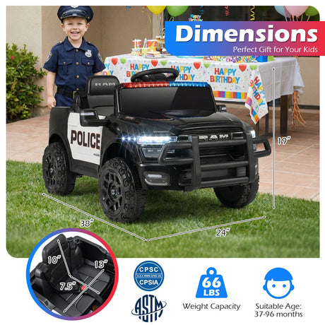 Coche Eléctrico para Niños 12V con Licencia RAM 3500 con Control Remoto