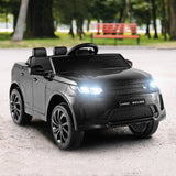 Coche eléctrico de 12 V para niños con control remoto, puertas con seguro, sistema de arranque lento y luces LED
