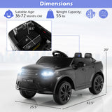 Coche eléctrico de 12 V para niños con control remoto, puertas con seguro, sistema de arranque lento y luces LED