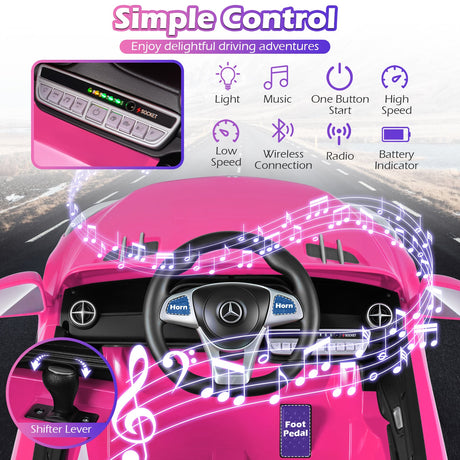 Coche Eléctrico Infantil Mercedes-Benz 12V con Control Remoto y Música