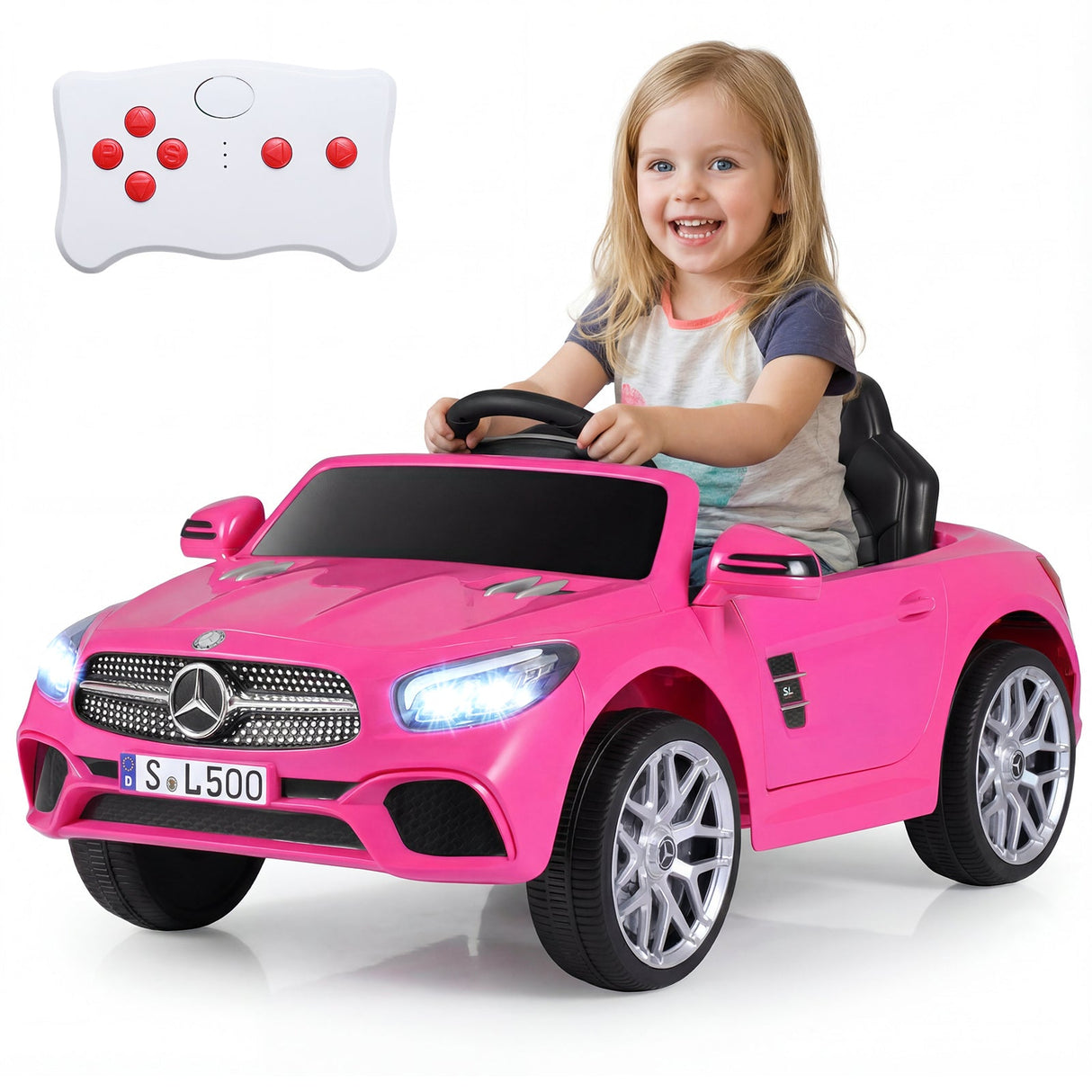 Coche Eléctrico Infantil Mercedes-Benz 12V con Control Remoto y Música