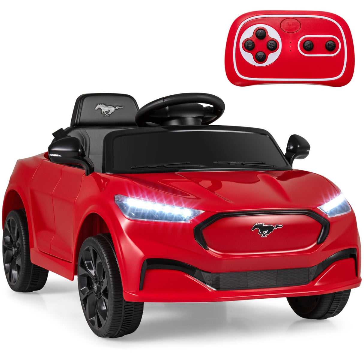Coche eléctrico infantil 12V Ford Mach E con licencia, control parental y bocina