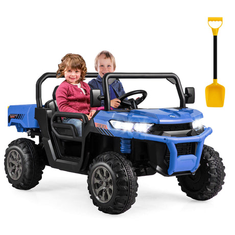 Camión Volquete para Niños de 12V y 2 Asientos con Caja Basculante y Pala