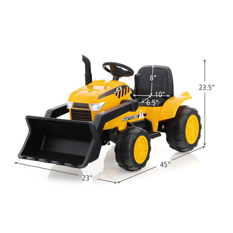 Excavadora infantil de 12 V con pala excavadora ajustable - Amarillo