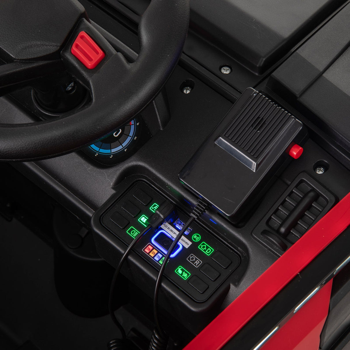 Camión de bomberos eléctrico para niños de 12 V con 2 asientos, control remoto y pistola de agua - Rojo