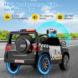 12V Kids Ride on Police Car with Remote and Siren Flashing Lights