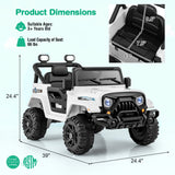 12V Kids Ride on Truck Car with Remote Control Threaded Wheels and 3 Speeds
