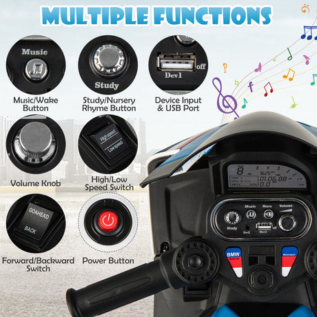 Moto de juguete eléctrica de 12 V BMW con licencia para niños de 37 a 96 meses